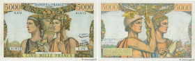 Country : FRANCE 
Face Value : 5000 Francs TERRE ET MER  
Date : 04 juillet 1957 
Period/Province/Bank : Banque de France, XXe siècle 
Catalogue refer...