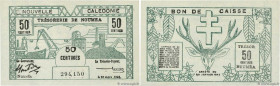 Country : NEW CALEDONIA 
Face Value : 50 Centimes  
Date : 29 mars 1943 
Period/Province/Bank : Trésorerie de Nouméa 
Catalogue reference : P.54 
Addi...