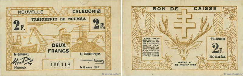 Country : NEW CALEDONIA 
Face Value : 2 Francs  
Date : 29 mars 1943 
Period/Pro...