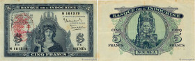 Country : NEW HEBRIDES 
Face Value : 5 Francs  
Date : (1945) 
Period/Province/Bank : Banque de l'Indochine 
Catalogue reference : P.5 
Additional ref...