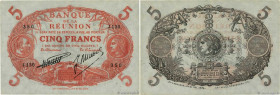 Country : REUNION ISLAND 
Face Value : 5 Francs Cabasson rouge  
Date : (1938) 
Period/Province/Bank : Banque de la Réunion 
Catalogue reference : P.1...