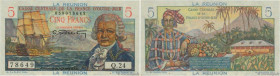 Country : REUNION ISLAND 
Face Value : 5 Francs Bougainville  
Date : (1946) 
Period/Province/Bank : Caisse Centrale de la France d'Outre-Mer 
Catalog...