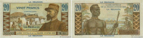 Country : REUNION ISLAND 
Face Value : 20 Francs Émile Gentil  
Date : (1947) 
Period/Province/Bank : Caisse Centrale de la France d'Outre-Mer 
Catalo...