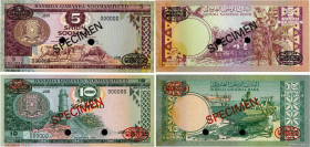 Country : SOMALIA 
Face Value : 5 et 10 Shillings Spécimen 
Date : 1975 
Period/Province/Bank : Somali National Bank 
Catalogue reference : P.17s et P...