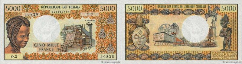 Country : CHAD 
Face Value : 5000 Francs  
Date : (1978) 
Period/Province/Bank :...