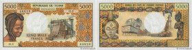 Country : CHAD 
Face Value : 5000 Francs  
Date : (1978) 
Period/Province/Bank : B.E.A.C. 
Catalogue reference : P.5b 
Alphabet - signatures - series ...