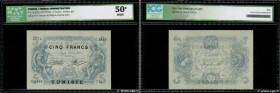 Country : TUNISIA 
Face Value : 5 Francs  
Date : 17 juillet 1920 
Period/Province/Bank : Banque de l'Algérie 
Catalogue reference : P.1 
Alphabet - s...