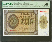 1000 Pesetas. 21 de Noviembre de 1936. Serie A. (Edifil 2021: 423, Pick: 103a). Inusual en esta calidad. EBC++. Encapsulado PMG58.