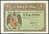 1 Peseta. 30 de Abril de 1938. Serie C. (Edifil 2021: 428a). Apresto original. SC-.