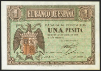 1 Peseta. 30 de Abril de 1938. Serie E. (Edifil 2021: 428a). Apresto original. SC.