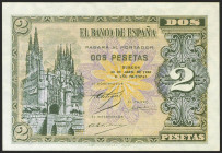 2 Pesetas. 30 de Abril de 1938. Serie B. (Edifil 2021: 429a). Apresto original. SC-.