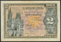 2 Pesetas. 30 de Abril de 1938. Serie C. (Edifil 2021: 429a). Apresto original. SC-.