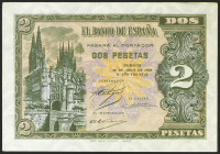 2 Pesetas. 30 de Abril de 1938. Serie D. (Edifil 2021: 429a). Apresto original. SC-.