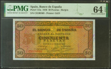 50 Pesetas. 20 de Mayo de 1938. Serie C. (Edifil 2021: 431a, Pick: 112a). Apresto original. SC. Encapsulado PMG64EPQ.