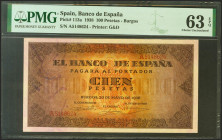 100 Pesetas. 20 de Mayo de 1938. Serie A. (Edifil 2021: 432a, Pick: 113). Apresto original. SC. Encapsulado PMG63EPQ.