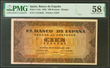 100 Pesetas. 20 de Mayo de 1938. Serie C. (Edifil 2021: 432a, Pick: 113a). Apresto original. EBC+++. Encapsulado PMG58EPQ.