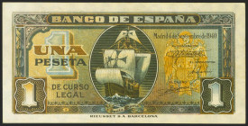 1 Peseta. 4 de Septiembre de 1940. Sin serie. (Edifil 2021: 442). Apresto original. SC-.