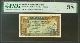 5 Pesetas. 4 de Septiembre de 1940. Serie B. (Edifil 2021: 443a, Pick: 123a). EBC++. Encapsulado PMG58.