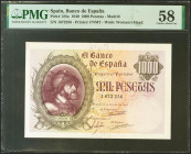 1000 Pesetas. 21 de Octubre de 1940. Sin serie. (Edifil 2021: 445, Pick: 125a). Inusual en esta calidad. EBC++. Encapsulado PMG58.