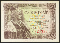 1 Peseta. 15 de Junio de 1945. Sin serie. (Edifil 2021: 448). Apresto original. EBC++.