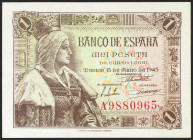 1 Peseta. 15 de Junio de 1945. Serie A. (Edifil 2021: 448a). Apresto original. SC.