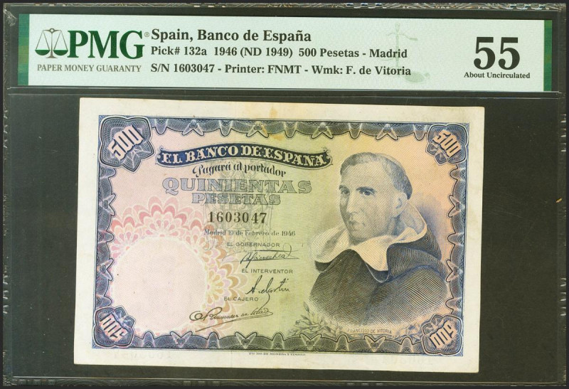 500 Pesetas. 19 de Febrero de 1946. Sin serie. (Edifil 2021: 452, Pick: 132a). I...