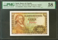 100 Pesetas. 2 de Mayo de 1948. Serie B. (Edifil 2021: 456a). Inusual en esta calidad. EBC++. Encapsulado PMG58.