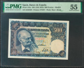 500 Pesetas. 15 de Noviembre de 1951. Sin serie. (Edifil 2021: 460a, Pick: 142a). EBC+. Encapsulado PMG55.