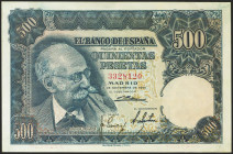 500 Pesetas. 15 de Noviembre de 1951. Sin serie. (Edifil 2021: 460). Conserva gran parte de su apresto original. EBC.