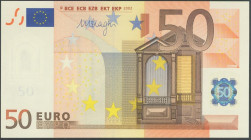 50 Euros. 1 de Enero de 2002. Firma Draghi. Serie V (España). (Edifil 2017: 489B). SC.