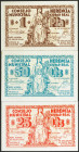 HERENCIA (CIUDAD REAL). 25 Céntimos, 50 Céntimos y 1 Peseta. Noviembre 1937. (González: 2821/23). Serie completa. SC-.