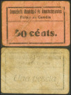 PALMA DE GANDIA (VALENCIA). 50 Céntimos y 1 Peseta. (1937ca). (González: 4033, 4034, ambos billetes difieren del fotografiado por González). Rarísimos...