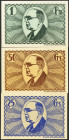 VILLAFRANCA DE LOS CABALLEROS (TOLEDO). 25 Céntimos, 50 Céntimos y 1 Peseta. (1937ca). (González: 5521/23). Serie completa. SC-.