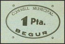 BEGUR (GERONA). 1 Peseta. (1937ca). (González: 6941). Raro. SC.
