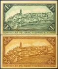 CERVERA (LERIDA). 50 Céntimos y 1 Peseta. Abril 1937. (González: 7556/57). Serie completa. EBC+.