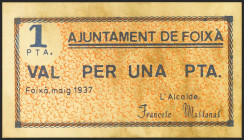 FOIXA (GERONA). 1 Peseta. Mayo 1937. (González: 7903). Inusual. EBC.