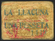 LA LLACUNA (BARCELONA). 1 Peseta. (1937ca). (González: 8318). Muy raro. EBC.