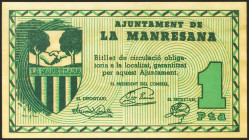 LA MANRESANA (BARCELONA). 1 Peseta. (1937ca). (González: 8553). EBC+.