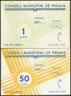 PREMIA (BARCELONA). 50 Céntimos y 1 Peseta. Mayo 1937. Series B y A, respectivamente. (González: 9454/55). Serie completa. SC-.