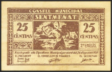 SENTMENAT (BARCELONA). 25 Céntimos. 26 de Agosto de 1937. (González: 9951). SC-.