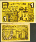 EL VENDRELL (TARRAGONA). 25 Céntimos y 1 Peseta. Agosto 1937. (González: 10599/00). Serie completa. EBC.