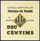 VILLAFRANCA DEL PENEDES (BARCELONA). 10 Céntimos. (1937ca). (González: 10710). SC-.