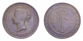 CEYLON VICTORIA 5 CENTS 1870 CU. 18,45 GR. qBB/BB