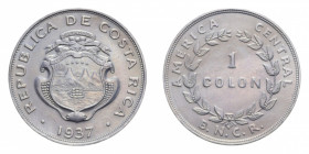 COSTA RICA 1 COLON 1937 NI. 9,94 GR. qFDC