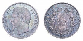 FRANCIA NAPOLEONE III 1 FRANC 1858 A (PARIS) AG. 4,92 GR. BB/BB+
