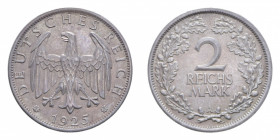 GERMANIA WEIMAR REPUBLIC 2 REICHSMARK 1925 A AG. 10,01 GR. SPL+