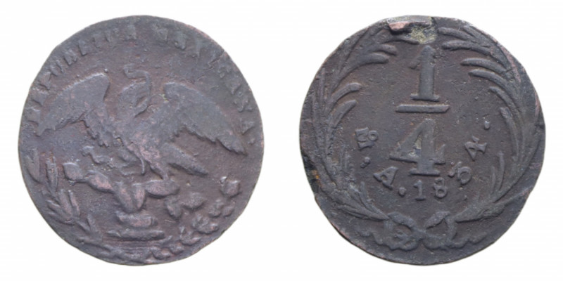 MESSICO 1/4 REAL 1834 CU. 6,02 GR. qBB
