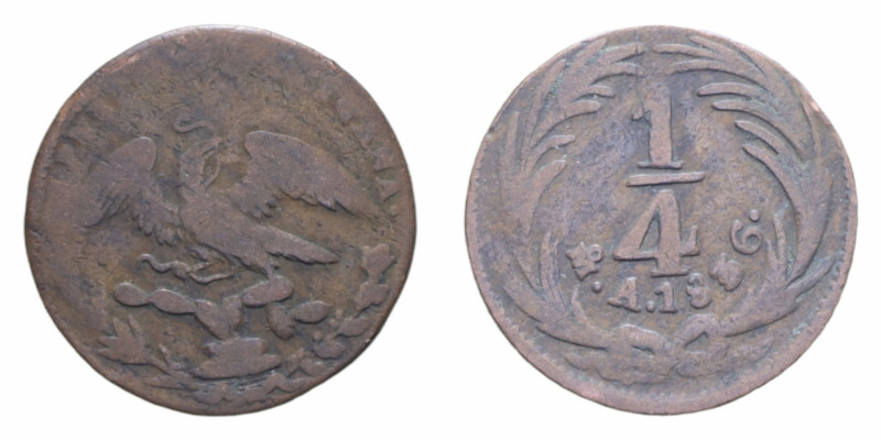 MESSICO 1/4 REAL 1836 CU. 6,58 GR. qBB