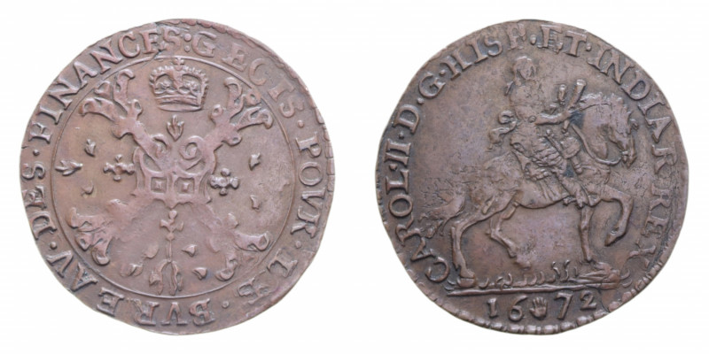 OLANDA COLONIA SPAGNOLA CHARLES II TOKEN 1672 CU. 5,17 GR. qSPL