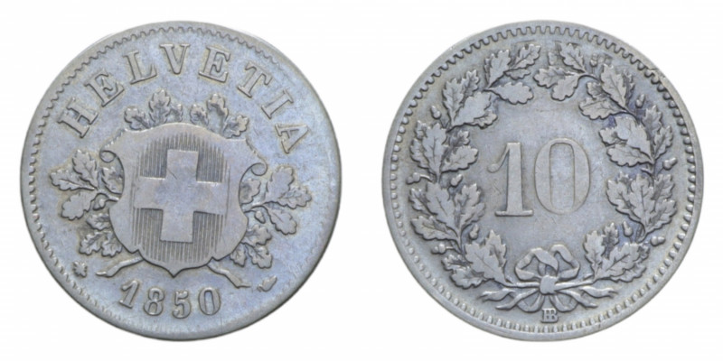 SVIZZERA 10 RAPPEN 1850 BB NI. 2,34 GR. BB